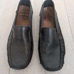 Men's Black Leather Loafers 10M